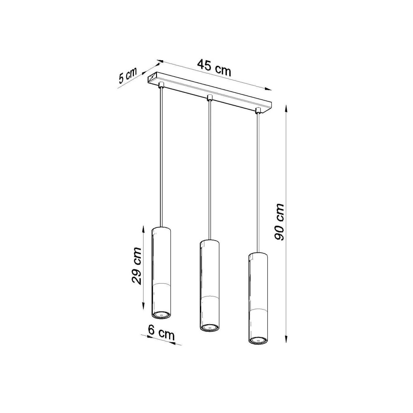 Lampa Wisząca Loopez 3L Czarny/Chrom SL.0942 Sollux