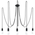 Żyrandol Edison 5 Czarny SL.0371 Sollux