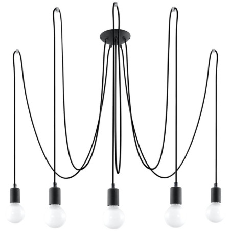 Żyrandol Edison 5 Czarny SL.0371 Sollux