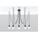 Żyrandol Edison 5 Czarny SL.0371 Sollux