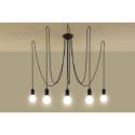 Żyrandol Edison 5 Czarny SL.0371 Sollux