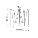 Żyrandol Edison 5 Czarny SL.0371 Sollux