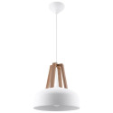 Lampa Wisząca Casco Biały Naturalne Drewno SL.0388 Sollux