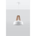 Lampa Wisząca Casco Biały Naturalne Drewno SL.0388 Sollux
