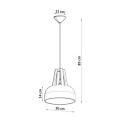 Lampa Wisząca Casco Biały Naturalne Drewno SL.0388 Sollux
