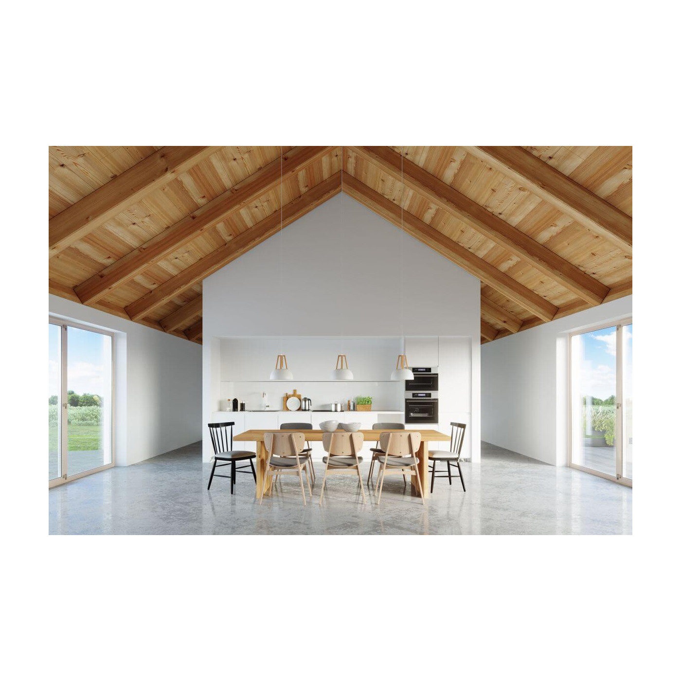 Lampa Wisząca Casco Biały Naturalne Drewno SL.0388 Sollux