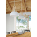Lampa Wisząca Casco Biały Naturalne Drewno SL.0388 Sollux