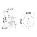 Bateria natryskowo-Wannowa Futuro Czarny Mat 6513-3/CZAR Giulini Giovanni