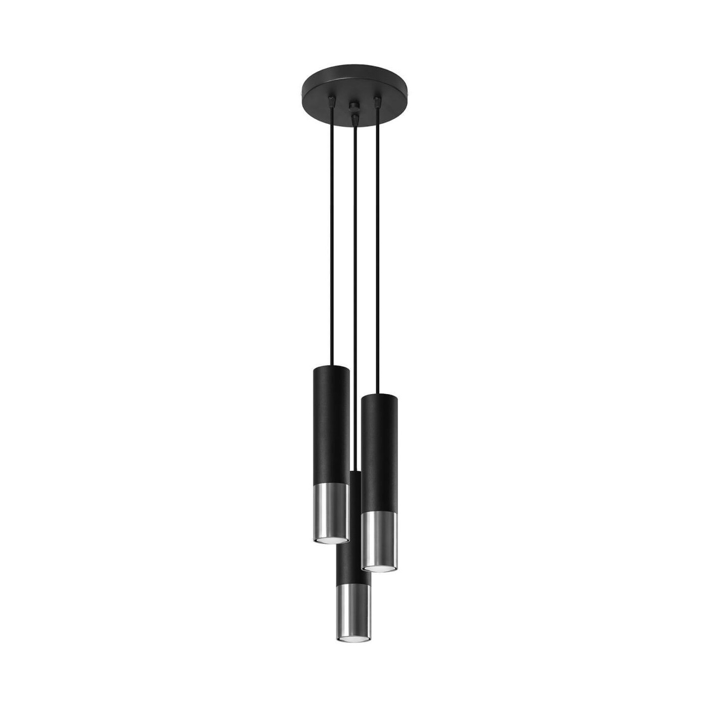 Lampa Wisząca Loopez 3P Czarny/Chrom SL.0943 Sollux