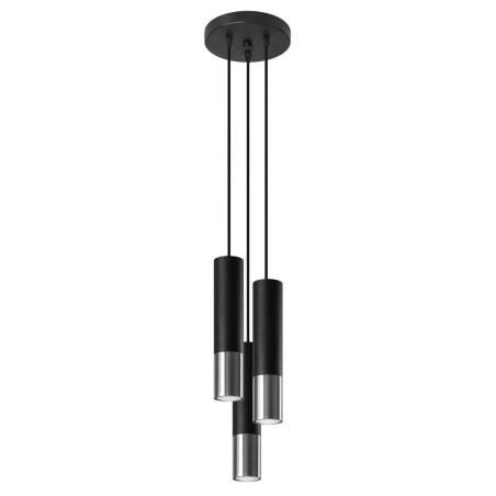 Lampa Wisząca Loopez 3P Czarny/Chrom SL.0943 Sollux