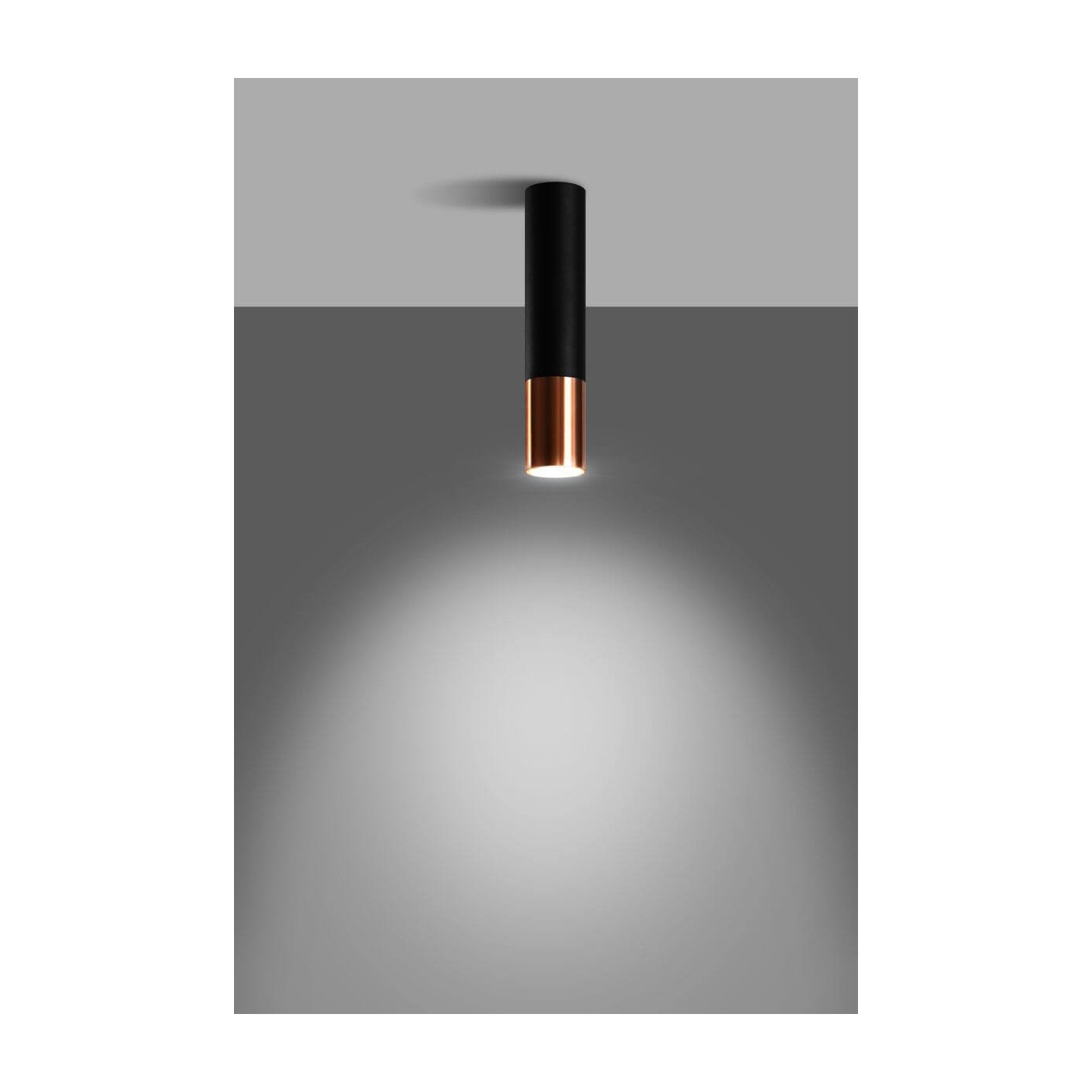 Plafon Loopez Czarny Miedź SL.0945 Sollux