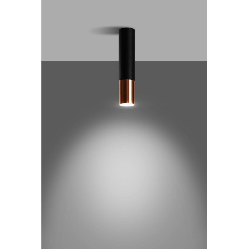 Plafon Loopez Czarny Miedź SL.0945 Sollux