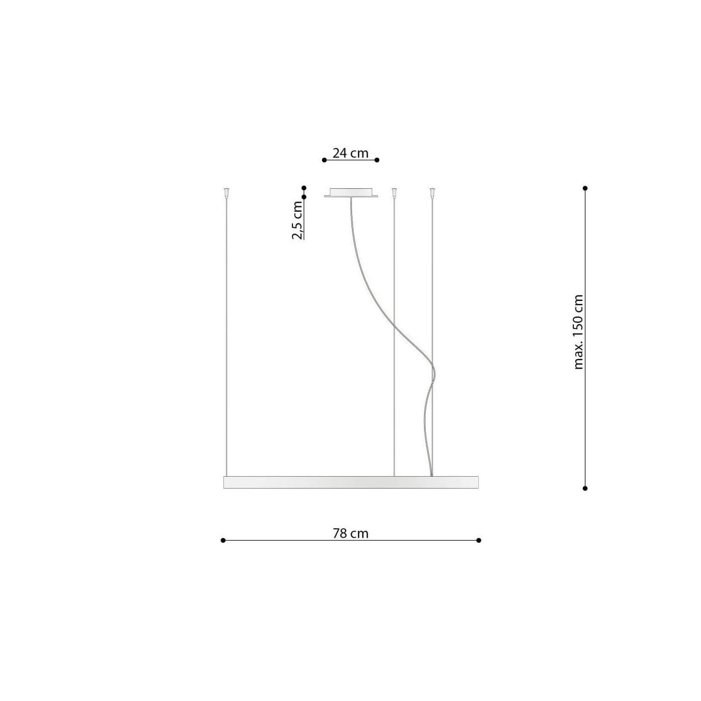Żyrandol Rio 78 Czarny LED 4000K TH.110 Sollux
