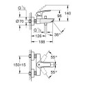 Bateria Wannowa Jednouchwytowa Eurosmart 33300003 Grohe