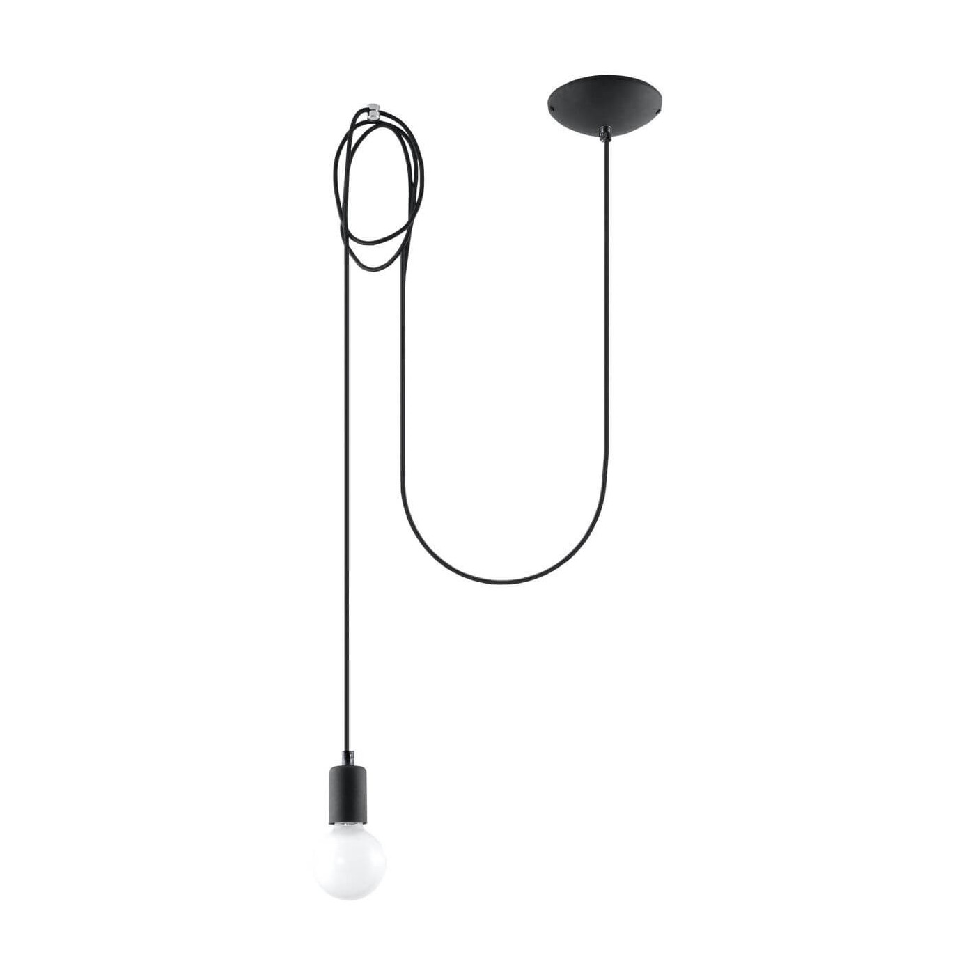 Lampa Wisząca Edison 1 Long Czarny SL.0369 Sollux