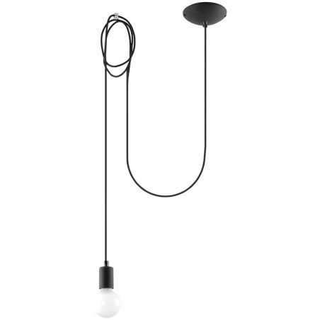 Lampa Wisząca Edison 1 Long Czarny SL.0369 Sollux