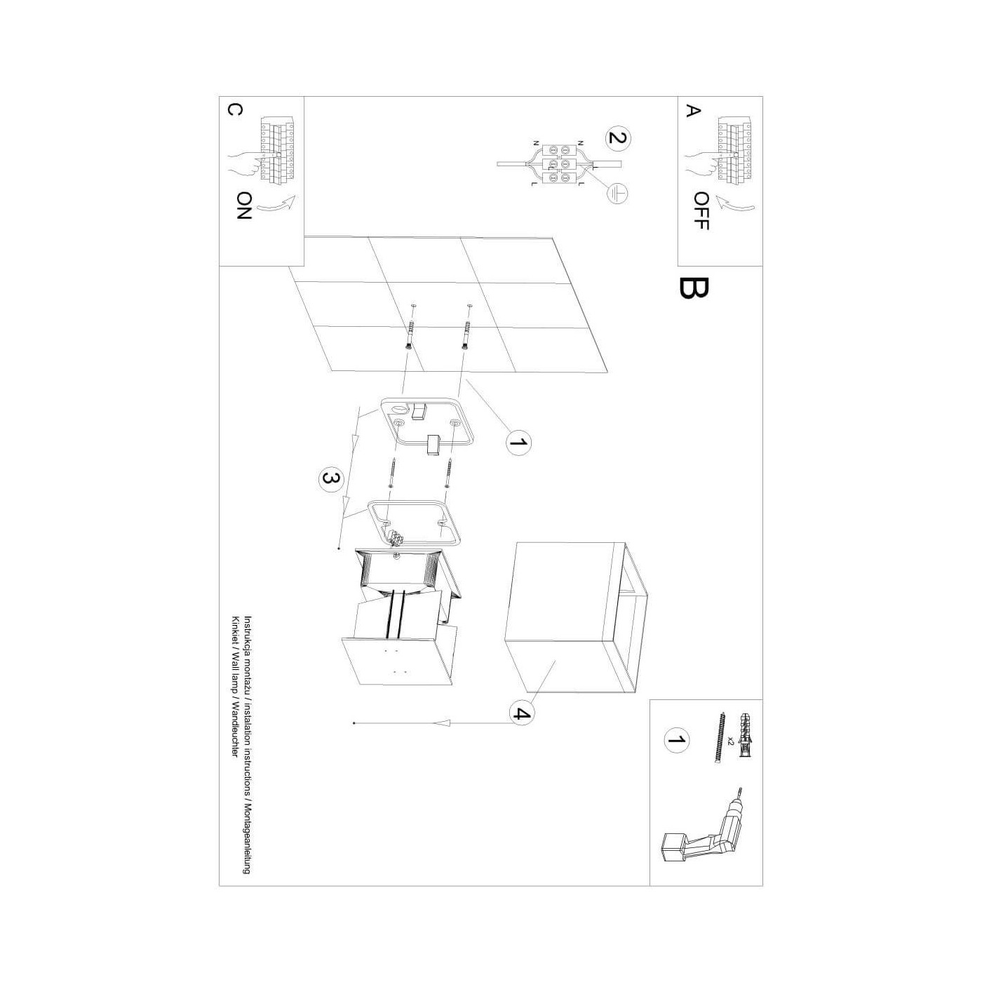 Kinkiet LUCA Czarny LED IP54 SL.0545 Sollux