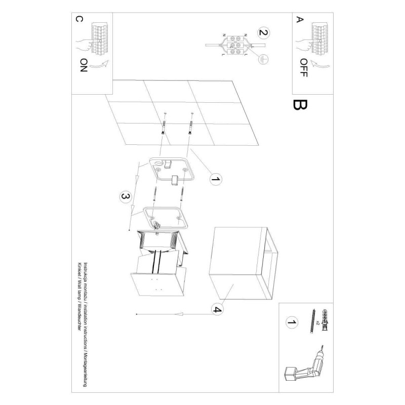 Kinkiet LUCA Czarny LED IP54 SL.0545 Sollux