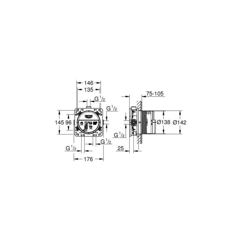 Element Podtynkowy Uniwersalny Smartbox Rapido 35604000 Grohe