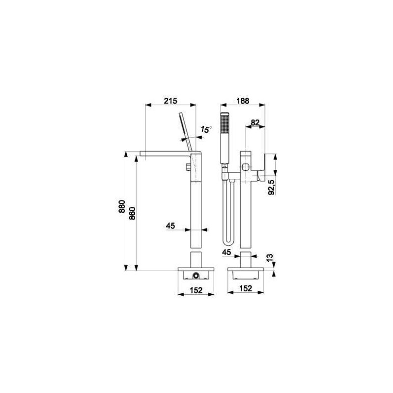 Bateria Wannowa Wolnostojąca Logon Chrom 5135-510-00 KFA