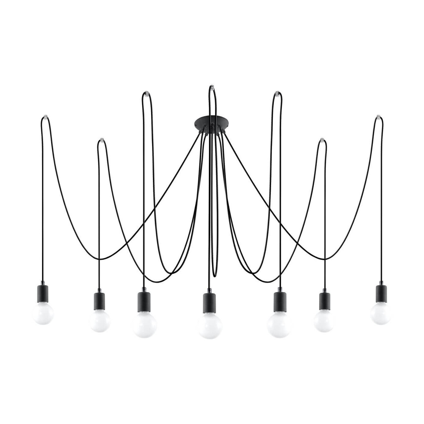 Żyrandol Edison 7 Czarny SL.0372 Sollux