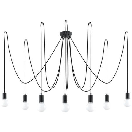 Żyrandol Edison 7 Czarny SL.0372 Sollux