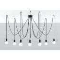Żyrandol Edison 7 Czarny SL.0372 Sollux