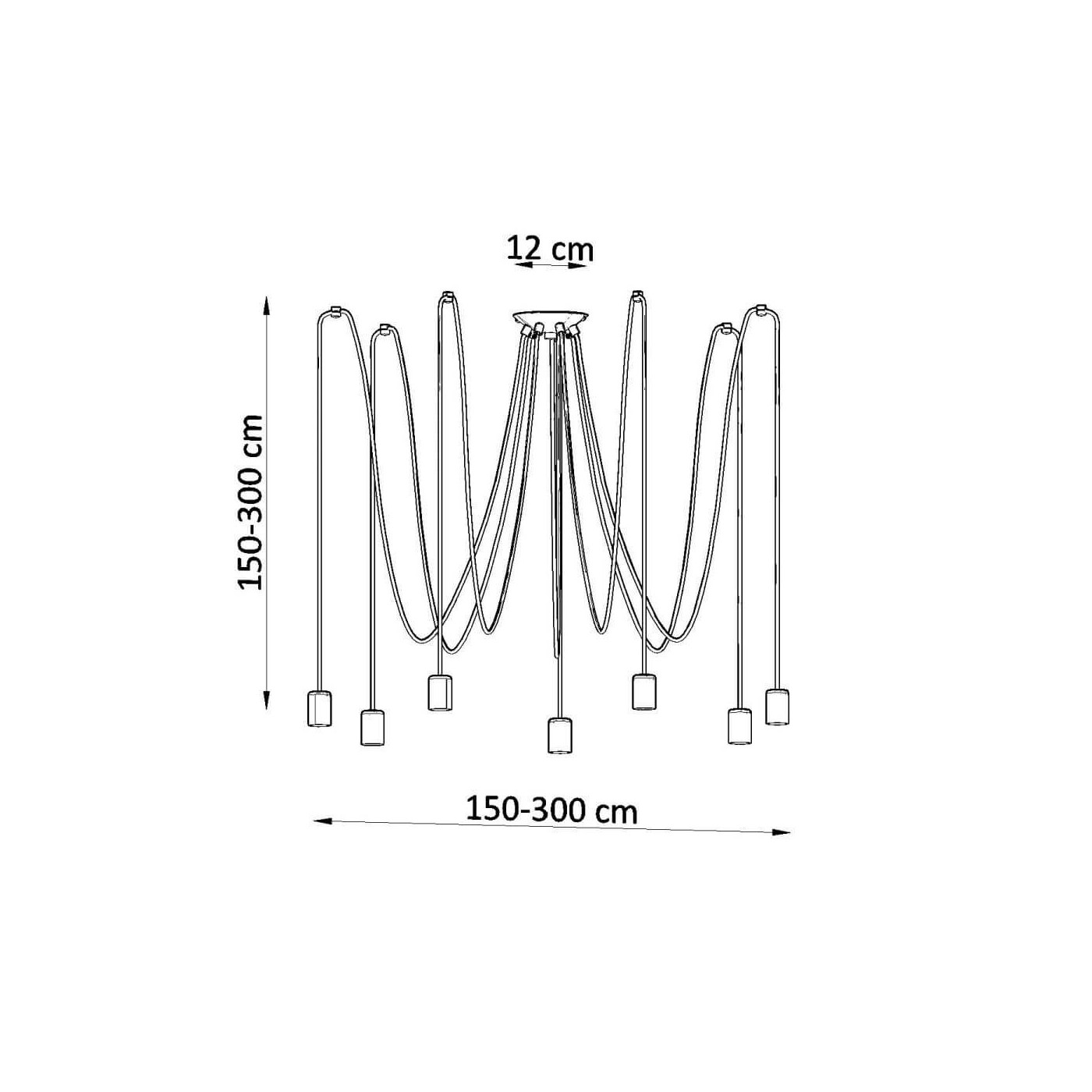 Żyrandol Edison 7 Czarny SL.0372 Sollux