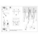Żyrandol Edison 7 Czarny SL.0372 Sollux