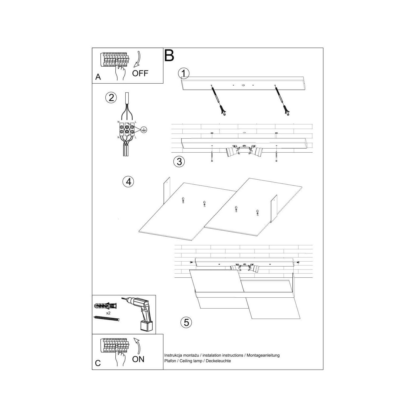 Plafon Massimo Chrom SL.0188 Sollux