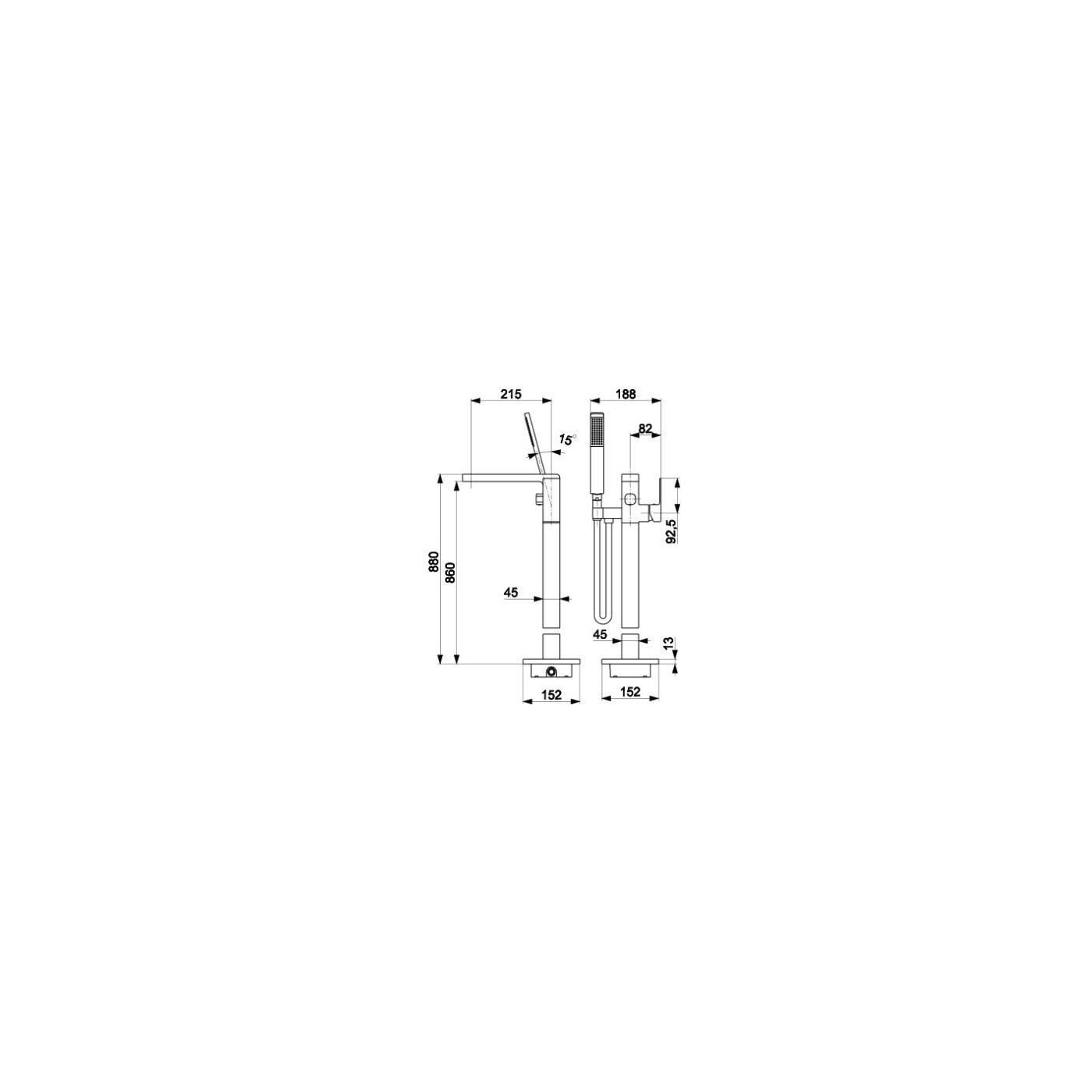 Bateria Wannowa Wolnostojąca Logon Czarna 5135-510-81 KFA
