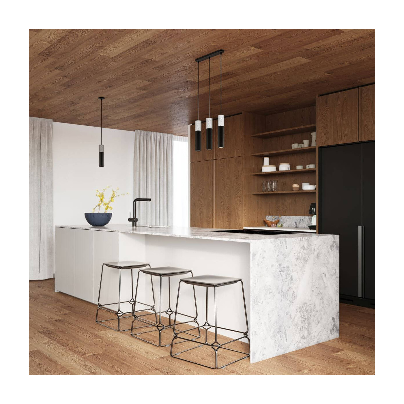 Lampa Wisząca Borgio 1 Czarny SL.0650 Sollux