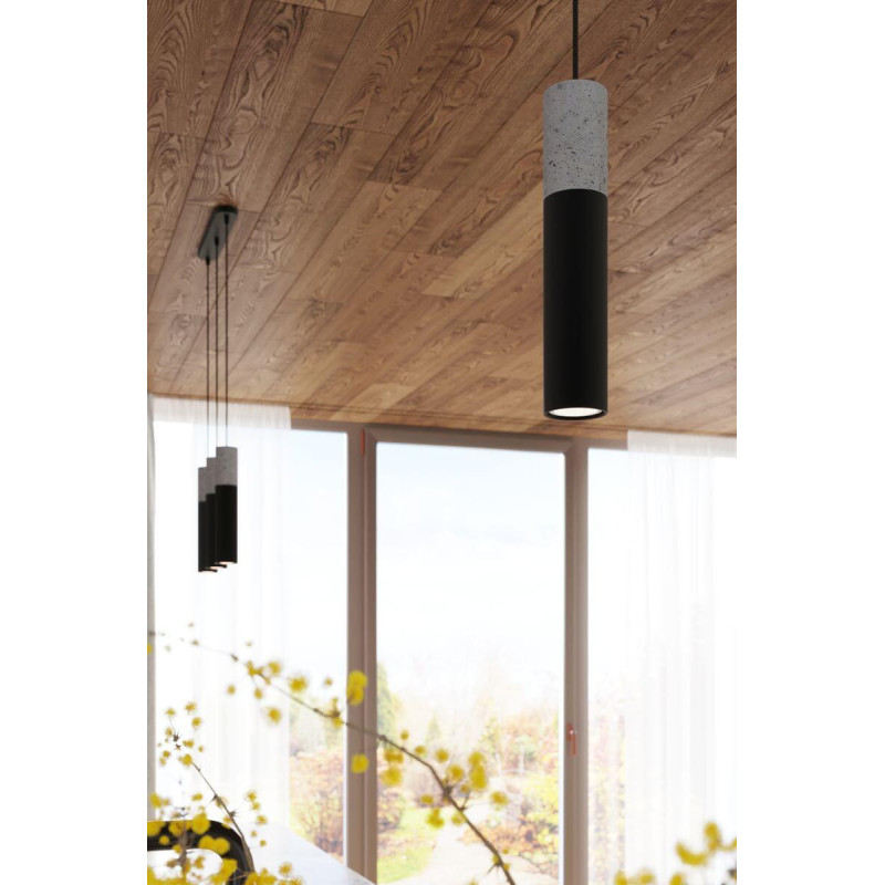 Lampa Wisząca Borgio 1 Czarny SL.0650 Sollux