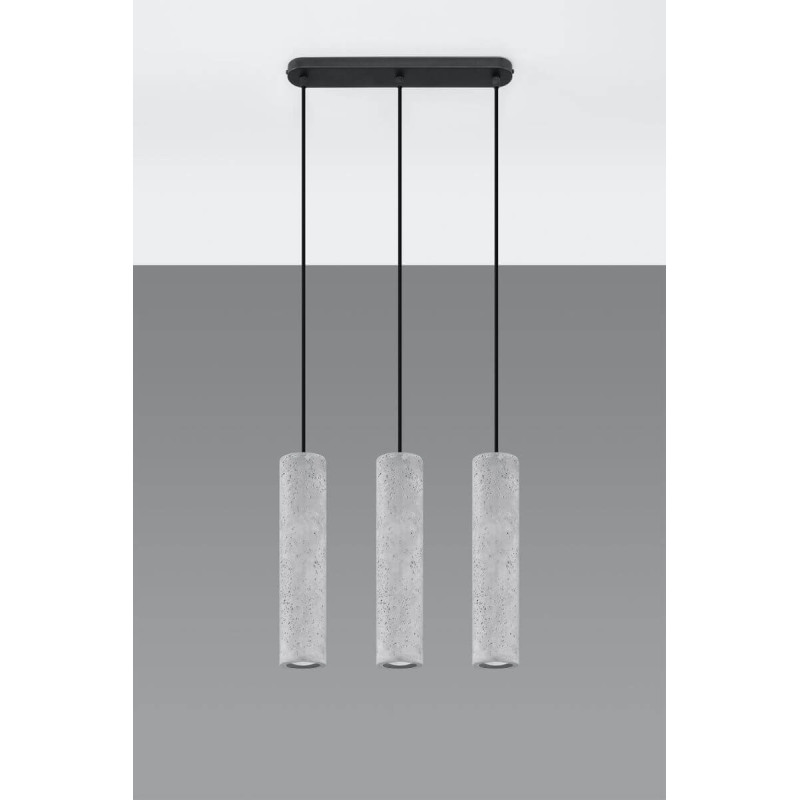 Lampa Wisząca Luvo Szary 3 SL.0655 Sollux