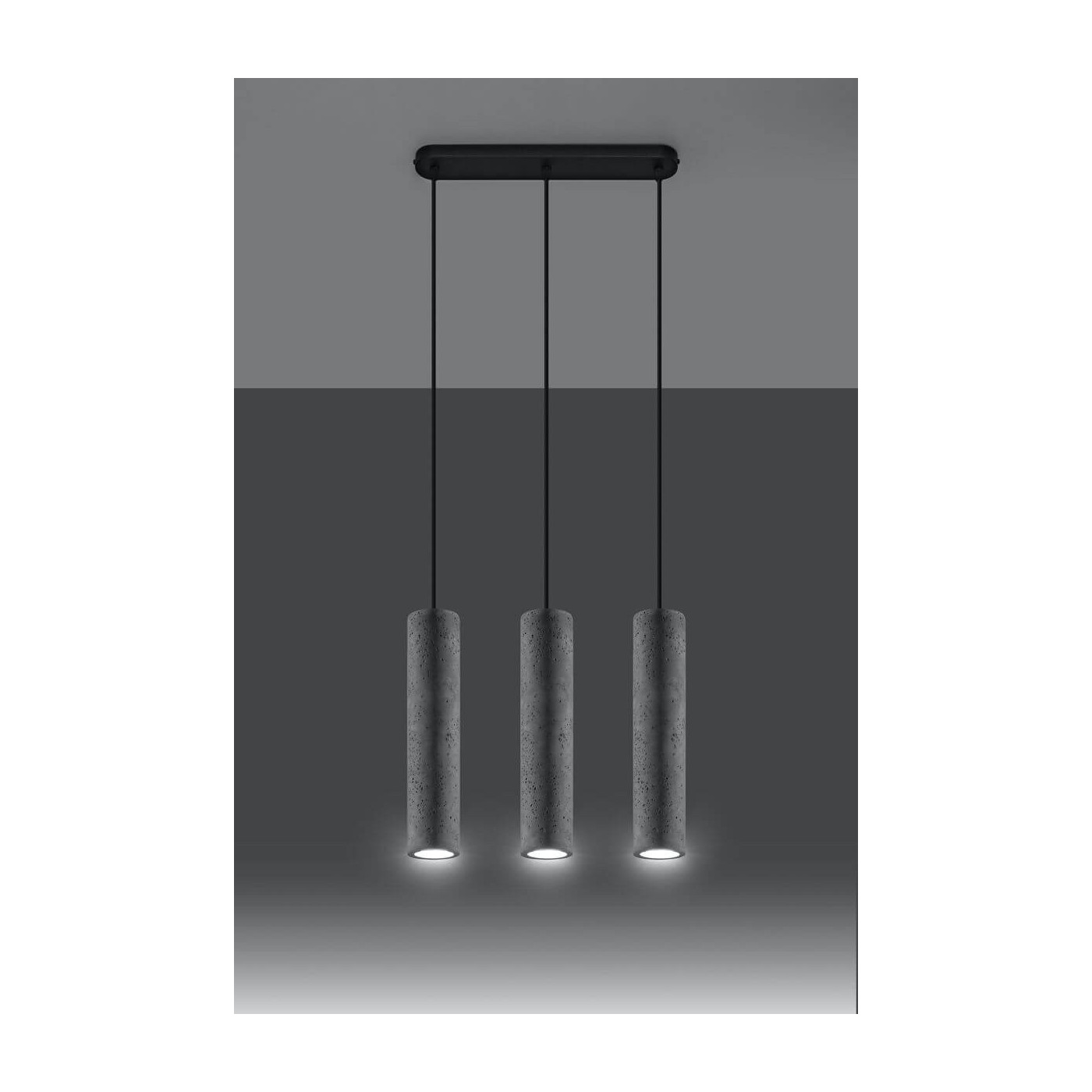 Lampa Wisząca Luvo Szary 3 SL.0655 Sollux