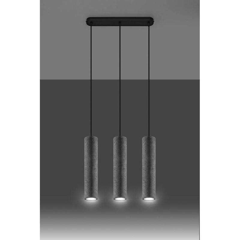 Lampa Wisząca Luvo Szary 3 SL.0655 Sollux
