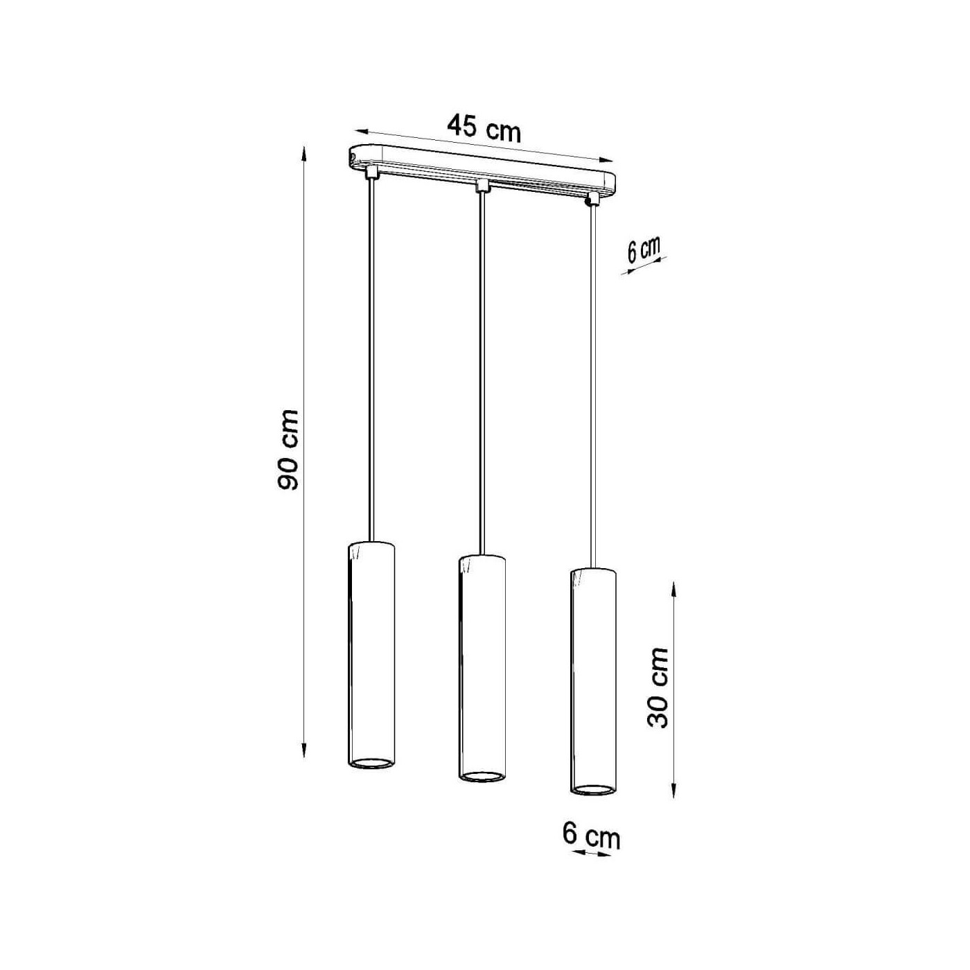 Lampa Wisząca Luvo Szary 3 SL.0655 Sollux