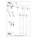 Lampa Wisząca Luvo Szary 3 SL.0655 Sollux