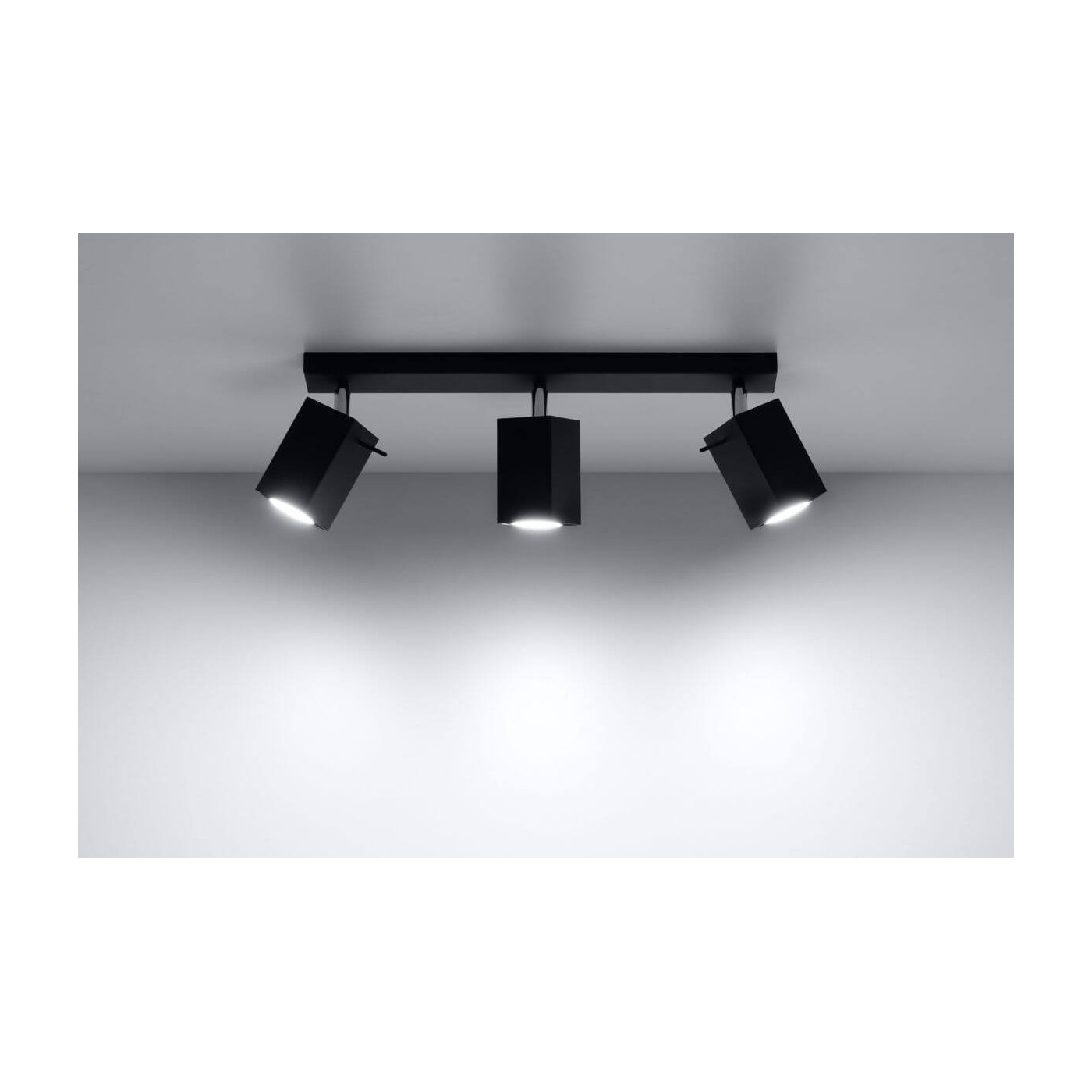Plafon Merida 3 Czarny SL.0101 Sollux