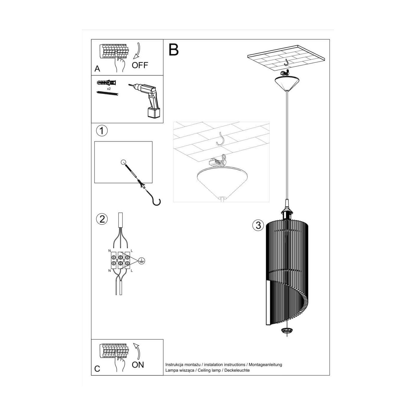 Lampa Wisząca Alexia Naturalne Drewno SL.0640 Sollux