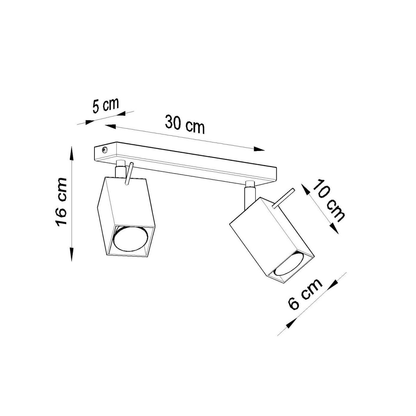 Plafon Merida 2 Czarny SL.0100 Sollux