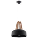 Lampa Wisząca Casco Czarny/Naturalne Drewno SL.0390 Sollux