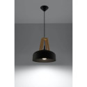 Lampa Wisząca Casco Czarny/Naturalne Drewno SL.0390 Sollux