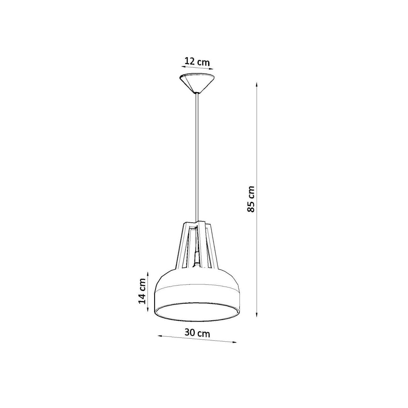 Lampa Wisząca Casco Czarny/Naturalne Drewno SL.0390 Sollux