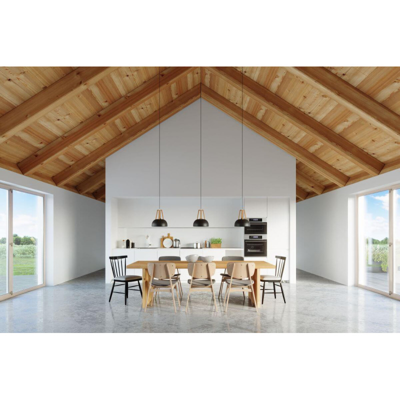 Lampa Wisząca Casco Czarny/Naturalne Drewno SL.0390 Sollux