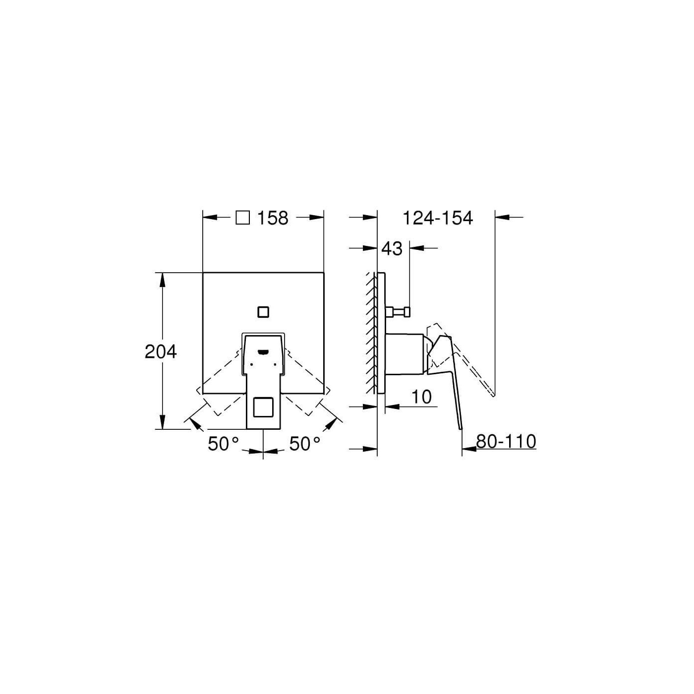 Bateria Wannowa Podtynkowa Eurocube 24062DC0 Grohe