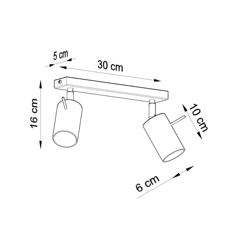 Plafon Ring 2 Czarny SL.0092 Sollux