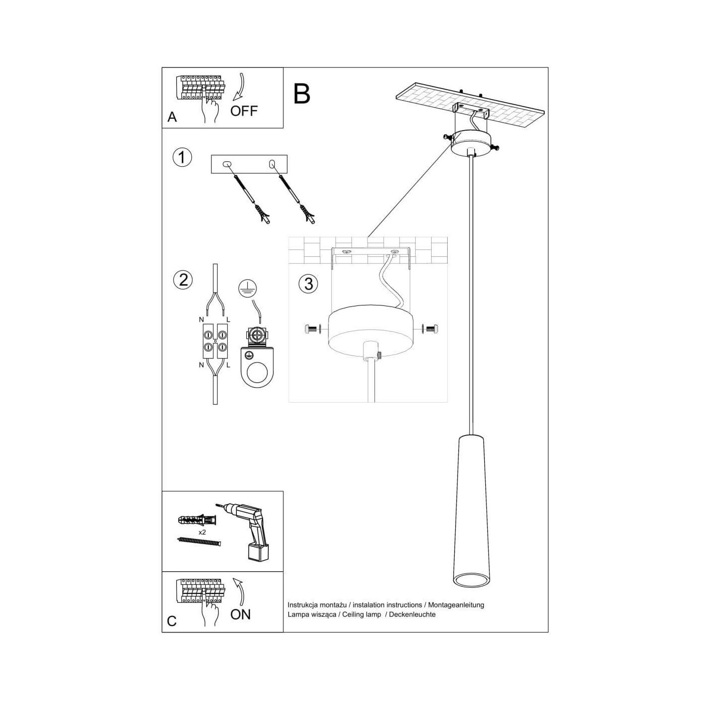 Lampa Wisząca Ceramiczna Electra SL.0845 Sollux