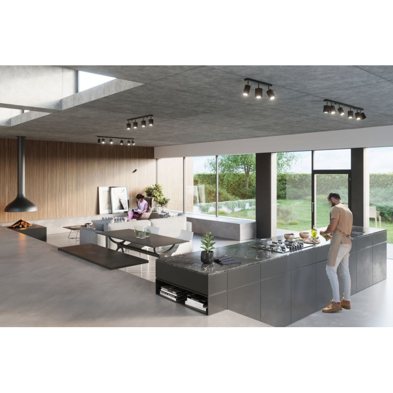 Plafon Merida 4 Czarny SL.0102 Sollux