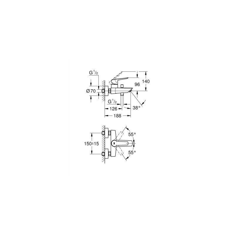 Jednouchwytowa Bateria Wannowa Start FastFixation 24206002 Grohe